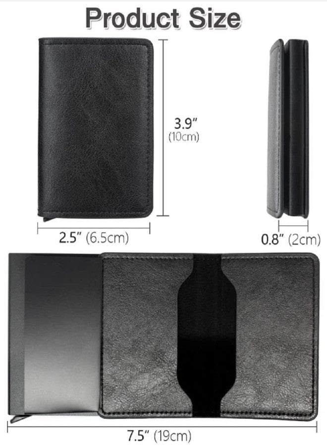 Stealodeal Black RFID Blocking Pu,Aluminum ATM/Credit/Debit 6 Slots 2 Cash Slot Men & Women Card Holder - Image 4